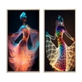 thumbnail image 2 of Designart "Dancer in Translucent Light I" Woman Fashion Photography Framed Wall Art Set Of 2 - Glam Multicolor Frame Gallery Set For Office Decor, 2 of 6