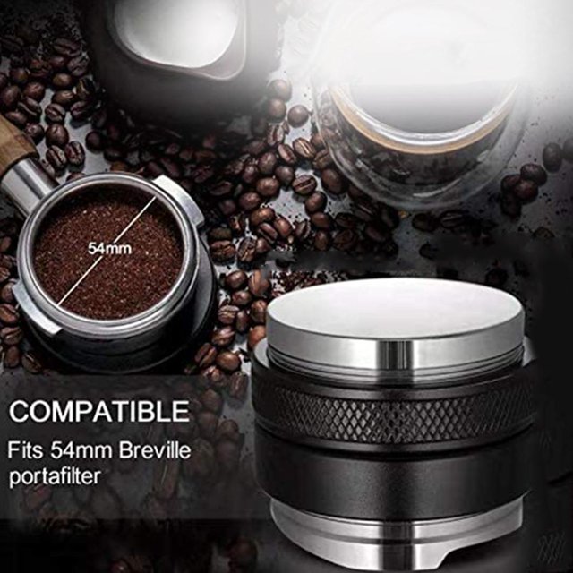 Nivelador de distribuidor de café de 53 mm Cabeza doble Profundidad ajustable Espresso Hand Taper