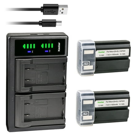 Kastar 2-Pack EN-EL1 / NP-800 Battery and LTD2 USB Charger Replacement for Nikon Coolpix 880 Coolpix 995 Coolpix E880 Konica Minota DG-5W DIGITAL Dimage A200 Digital Camera