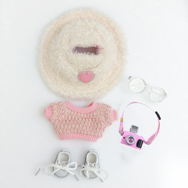 Vêtements de Poupée 17 cm (Sans Poupée) Accessoires de Vêtements de Poupée avec Chapeau + Couvre-Chef + Robe Ensemble de Vêtements de Poupée Adapté aux Poupées Accessoires à la Mode pour Collectionneurs