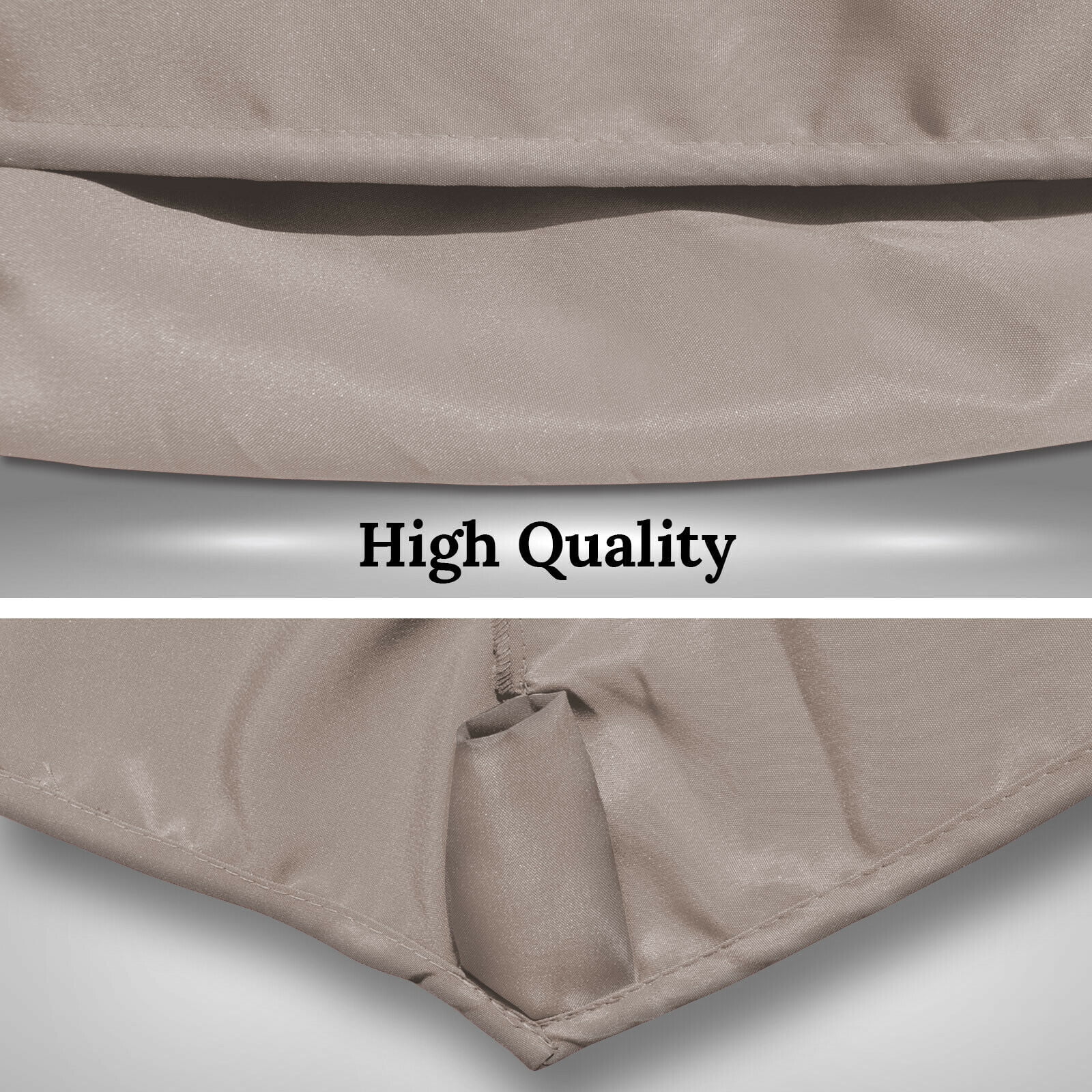 Sunrise 10ft 8 Ribs Outdoor, Patio Umbrella Cover Canopy, Replacement Cover Top, Taupe (Cover Only, Umbrella Frame not Included)