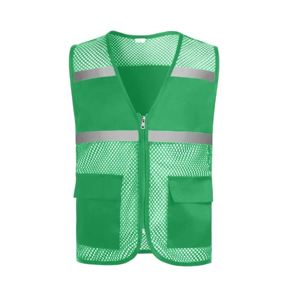 Reflective Mesh Safety Vest for Men Women with Big Pockets and Zipper Front High Visibility Brathable Vest Hi Vis Construction Work Vest