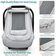 thumbnail image 4 of Baby Car Seat Cover for Summer,100% Organic Cotton Carseat Cover for Babies,Infant Car Seat Cover Canopy for Boys& Girls, Lightweight & Breathable (Gray), 4 of 8