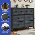 thumbnail image 2 of ModFusion Dresser Furniture with 8 Fabric Drawers, Sturdy Steel Frame & Wooden Top, Black Wood Grain, 2 of 8