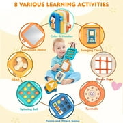 Montessori Baby Busy Board Toy for 1 Year Old, 8-in-1 Sensory Activity Cube for Toddlers 1-3, First Birthday Gifts for 12-18 Months Old Boys Girls
