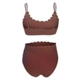 thumbnail image 7 of RTKFRFLM Maternity 2-Piece Bikini Set Backless Cami Top and High Waisted Swimsuit Coffee XL, 7 of 7