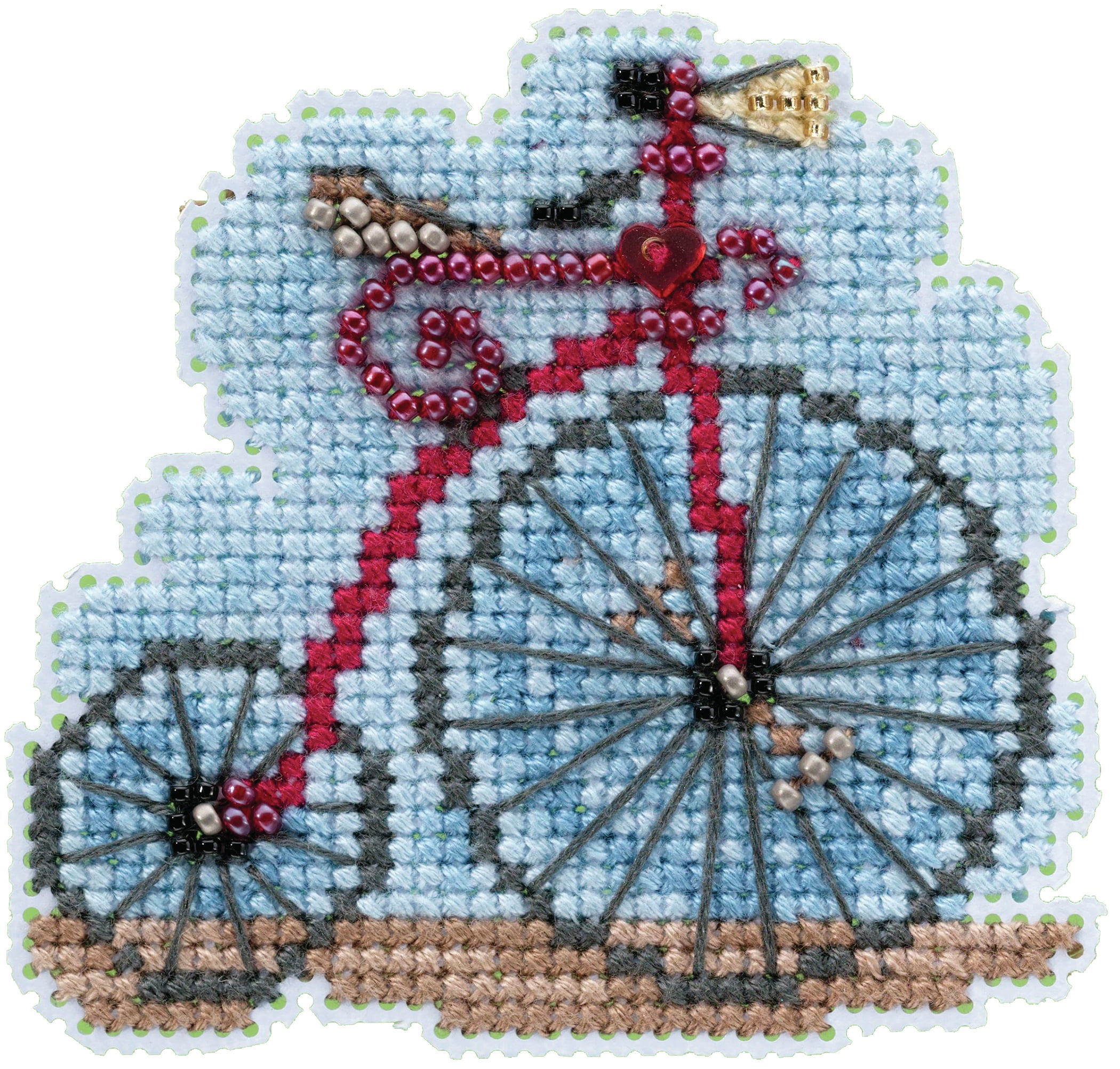 Mill Hill Counted Cross Stitch Kit 2.5"X3"-Vintage Bicycle (14 Count