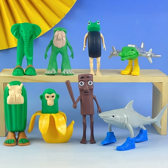 8PCS Brainrot Tralalero Tralala Toy Figures Animals Doll Gifts for Cake Toppers Birthday Gifts Party Decorations