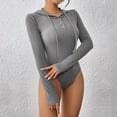 thumbnail image 4 of Drses Women's Long Sleeve Mock Turtle Neck Bodysuits Tops Going Out Body Suits for Women Fashion Basic Leotards Jumpsuit Hooded top, 4 of 9