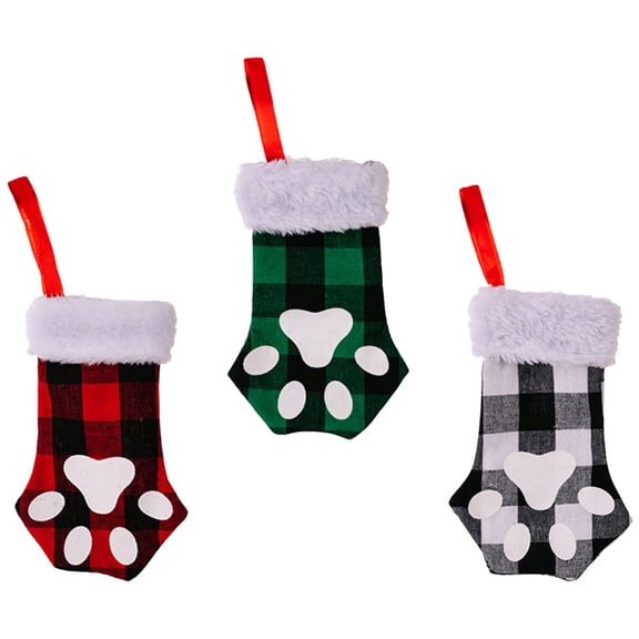 FONDOTIN 3Pcs Assorted Color Xmas Stockings Perfect for Tree Wall Door Hanging Decor
