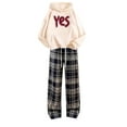 thumbnail image 5 of CAIVO Girls Winter Outfits Tracksuit Sets Red Hoodie With Plaid Wide Leg Pants Thickened Warm Outfits Teen Girls Birthday Child Solid Color Clothes Sets, 5 of 5