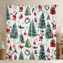 jejeloiu Cute Santa Claus Black Out Curtains,Happy New Year Curtains Pack of 2 (42x63 Each),Christmas Tree Gifts Bedroom Curtains For Children,Super Cozy Room Decor