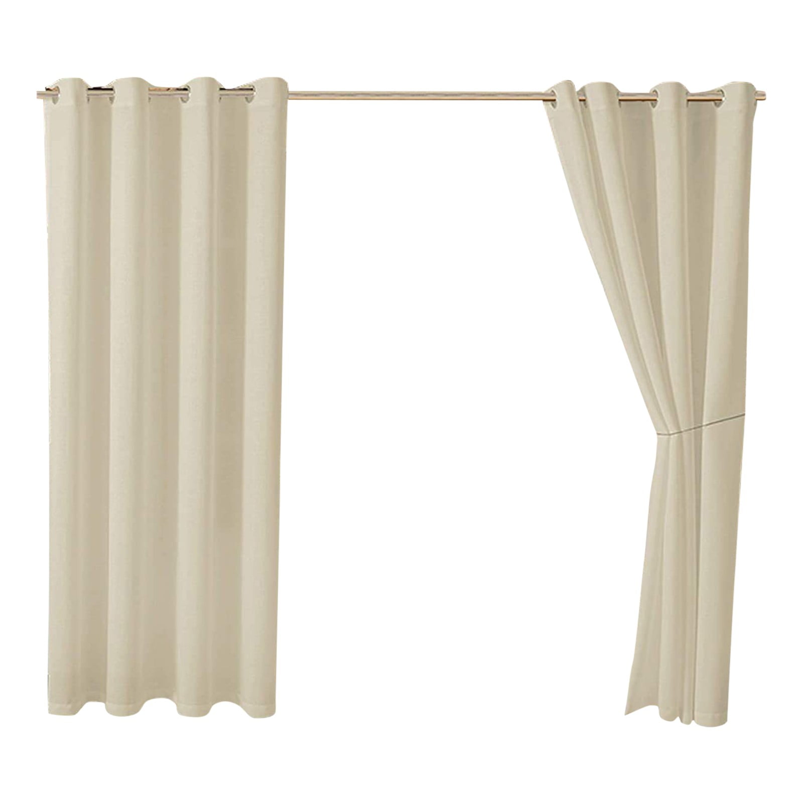 Last Chance 52*72 Inches (132X182Cm) Curtain,Waterproof Outdoor Gazebo Patio Curtains Thermal Insulation Blackout Curtains Beige For Living Room And Kitchen