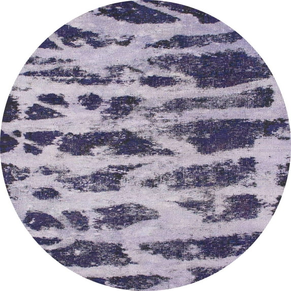 Ahgly Company Machine Washable Indoor Round Abstract Purple Haze Purple Area Rugs, 8' Round