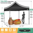 thumbnail image 3 of SANOPY 10x10 Pop Up Canopy,Heavy Duty Canopy UPF 50+ All Season Wind Waterproof Commercial Outdoor Wedding Party Tents for Parties Canopy Gazebo with Carrying Bag, Black, 3 of 7