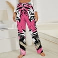 thumbnail image 3 of Pink Tiger Stylish Fierce Art Print Winter Female Pants Flannel High Waist Women Pants Lady Warm Straight Leg Plush Trousers, 3 of 7