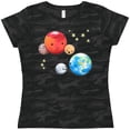 thumbnail image 3 of Inktastic Planetary Playdate cute Earth, Mars, and Moons Women's T-Shirt, 3 of 5