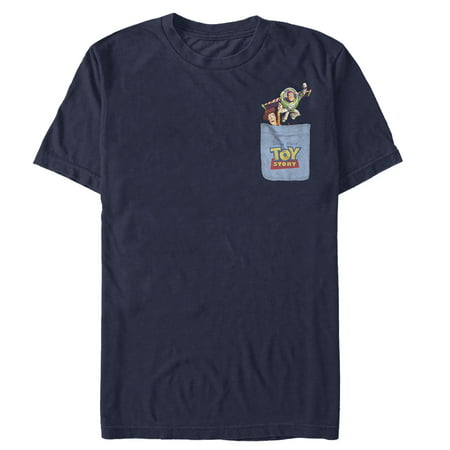 Toy Story Men's Buzz & Woody Pocket Print T-Shirt (Buzz And Woody Best Friend Shirts)