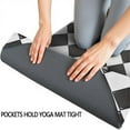 thumbnail image 3 of Black and White Checkerboard Checkered Pattern Hot Yoga Mat Towel Non Slip for Hot Yoga - Quick-Drying Yoga Mat Cover with 4 Corner Pockets with Travel Bag - Hot Yoga Towel Non Slip 70"x26", 3 of 6
