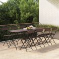 thumbnail image 1 of vidaXL Folding Bistro Chairs 8 pcs Brown Poly Rattan and Steel, 1 of 5
