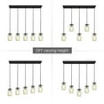 thumbnail image 5 of Fichiouy 5 Head Glass Mason Jar Light Fixture Dinning Room Pendant Lamp Downlight 40W, 5 of 10