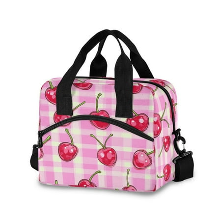 DIXRUYEE Lunch Bag Double Deck Lunch Cooler Box Tote Bag Fashion Cherry Bliss Printed
