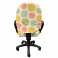 thumbnail image 3 of Floral Office Chair Slipcover, Rhythmic Abstract Sunflower Silhouettes Ornament on a Muted Background, Stretch Decorative Fabric Cover, Standard Size, Champagne and Multicolor, by Ambesonne, 3 of 5
