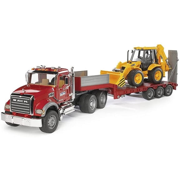 Bruder Toys 02813 Mack Granite Flatbed Truck Play Vehicle, ABS Gray, 7.43 lbs