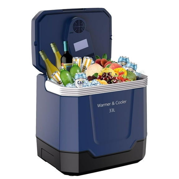 Riedhoff Car Refrigerator, Cooler & Warmer 35 Quart/33 L, 12V/110V AC Plug in, Dark Blue