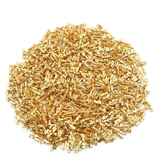 1000pcs 2,8mm Hembra Conector Terminal Crimpado de Metal Tono Oro para Moto Coche Unique Bargains