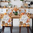 thumbnail image 3 of Thanksgiving Dwarf Chair Covers Set of 4 Fall Pumpkin Sunflower Chair Back Covers Stretch Removable Washable Slipcovers Protector for Dining Room Kitchen Party Decor, 3 of 5