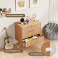 thumbnail image 4 of Huisuilinss Fluted 3/5/6 Drawer Dresser For Bedroom,Wood Wide Chest Of Drawers,Tall Nightstand,Double Dresser,Modern Side Table With Metal Handle & Feet For Living Room Hallway, 4 of 6