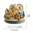 thumbnail image 3 of Village House Christmas Party Decorations - 2D Flat Acrylic Christmas House Decorations Indoor Shelf Tabletop Decor, 3 of 5