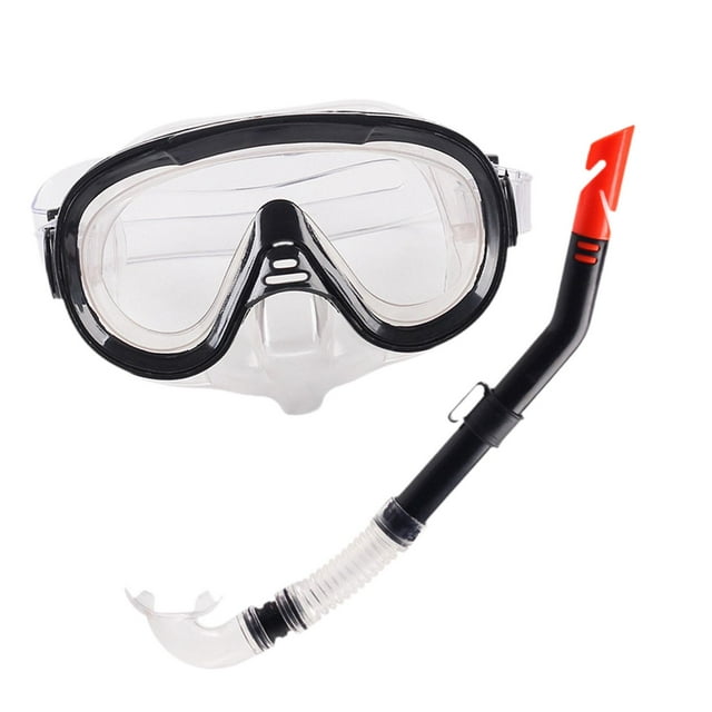 Set de snorkel Gafas de natación Máscara de buceo Gafas de natación para adultos Hombres Mujeres Snorkel Negro Claro