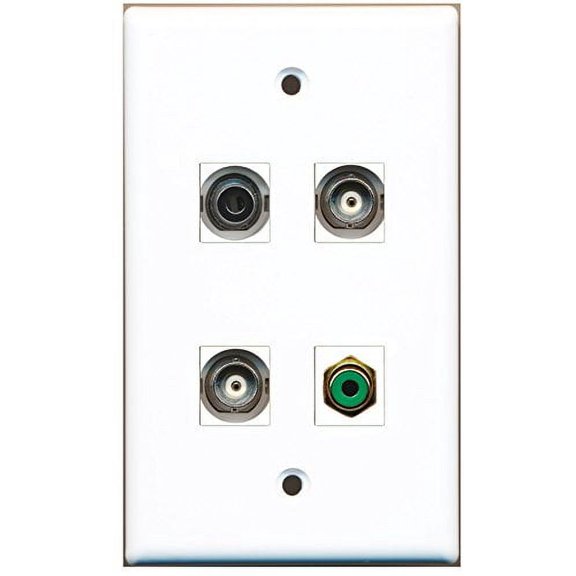 RiteAV - 1 Port RCA Green 1 Port 3.5mm 2 Port BNC Wall Plate