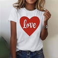 thumbnail image 2 of BiZtdJrK Limited Time Sales Of The Day Valentine's Day Heart Shirts for Women 2025 Fashion Letter Graphic Print Tees Tops Loose Casual Crew Neck Short Sleeve Blouse White XL, 2 of 6