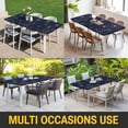 thumbnail image 5 of Navy Blue Table Cloths for 5 Foot Rectangle Tables, Spring Flora Patio Waterproof Elastic Fitted Tablecloths, Washable Rectangular Table Cover for Camping, 5 of 8