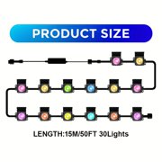 EIMELI Permanent Outdoor Fence Lights Smart RGB Bi-Directional LED Lights Outdoor Pool Lighting LED Strip Lights 300ft Illusion Garden Lights