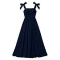 thumbnail image 4 of WNVMWI Childrens Square Neck Maxi Dress Big Girls Ruffled Flowy Dresses Teens Sleeveless Stylish formal Gown 5-6 Years Blue, 4 of 4