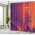 thumbnail image 5 of Ambesonne Music Shower Curtain, Abstract Volumes Bar Motif, 69"Wx75"L, Plum and Burnt Sienna, 5 of 5