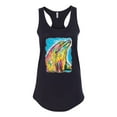 thumbnail image 2 of Wild Bobby Dean Russo Neon Colorfu Dolphin Animal Lover Women Racerback Tank Top, Black, Small, 2 of 5