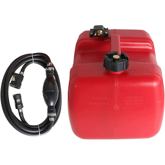 SEBLAFF 12L 3 Gallon Portable Boat Fuel Tank with Hose Connector Replacement for Marine Outboard Motor Fuel Tank