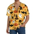 thumbnail image 3 of Disketp Men's Hawaiian Happy Halloween7 Print Shirts Button Down Holiday Beach Shirts-Large, 3 of 7