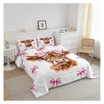 thumbnail image 3 of Highland Cow Bedding Set Boys Girls Full Size Highland Cattle Comforter Set for Kids Women Men Pink Bow Comforter Kawaii Animal Duvet Set Cute Quilt Set, 3 of 8
