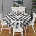 thumbnail image 2 of Black White Checkerboard Checkered Pattern Round Tablecloth 60"x60",Wrinkle Wipeable Table Cloth for Kitchen Dining Room Picnic Patio Party, 2 of 6