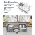 thumbnail image 2 of Superior 33 x 19 Inch Single Bowl Undermount Kitchen Basin 16 Gauge 304 Stainless Steel cm de Anchoorkstation 10-Inch Profundo Basin Integrated Ledge, 2 of 8
