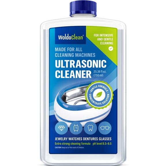 Ultrasonic Cleaner Solution 25.4 Fl Oz - Jewelry Cleaning Liquid for Ultrasonic Machines, Watches, Glasses & Sonic Jewelry Cleaner