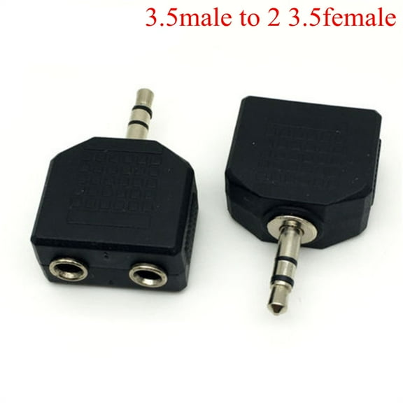 2pcs Consumer Electronics TV Video Accessories Black Converter Y Splitter Audio Adapter 3.5mm To 2 RCA Female Male 3.5MALE TO 2 3.5FEMALE