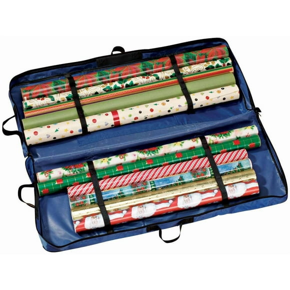 LAMINET Étui Organisateur de Emballage Cadeau - Bleu avec Fermeture Éclair Noire - (33 Pouces x 14.5 Pouces x 2.8 Pouces)