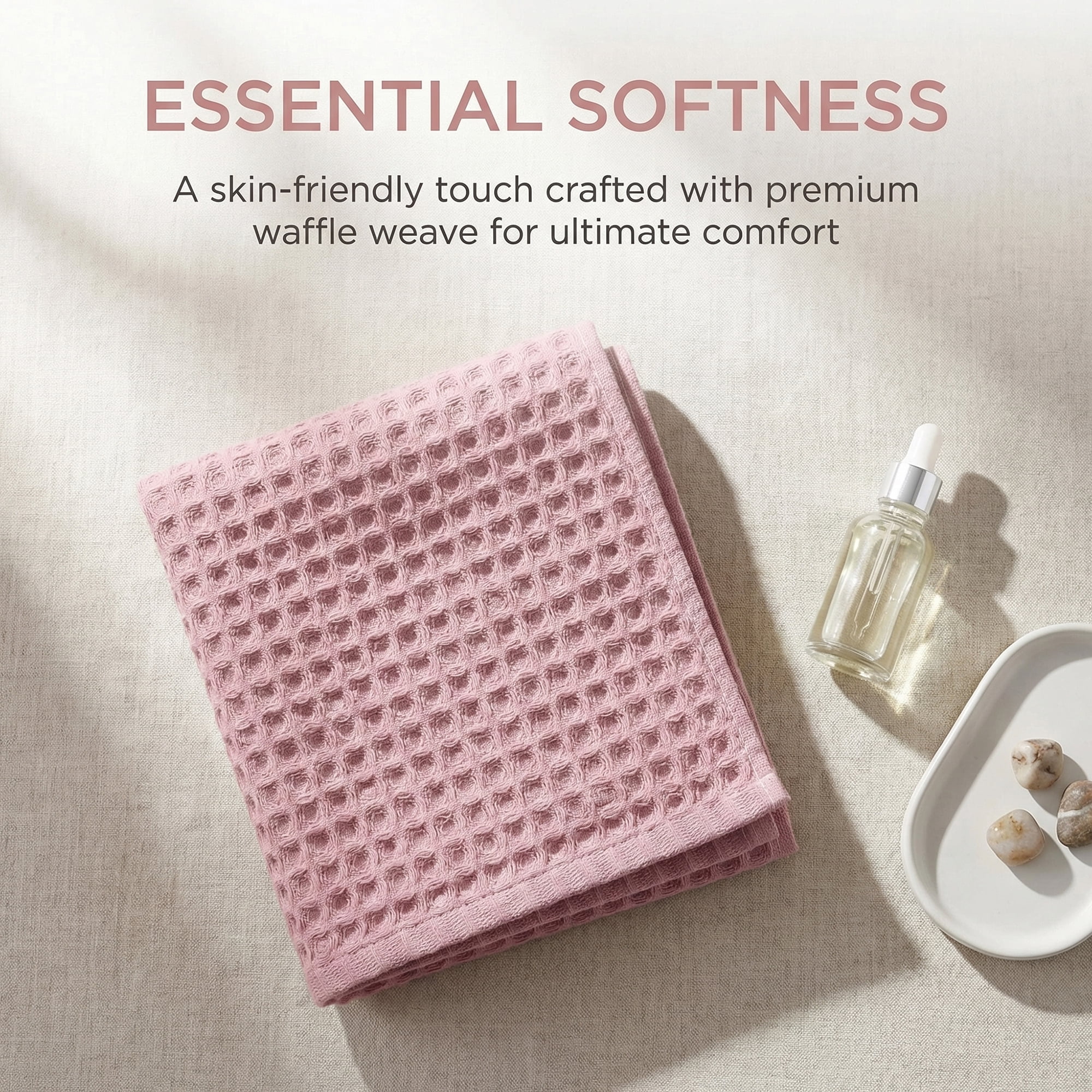 Unique Bargains Cotton Waffle Soft Quick Dry Lint Free Face Cloths 13x13in Pink 6pk